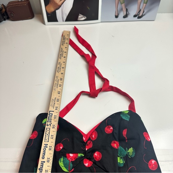 Collectif Red Dress with Cherry Print - Picture 8 of 13